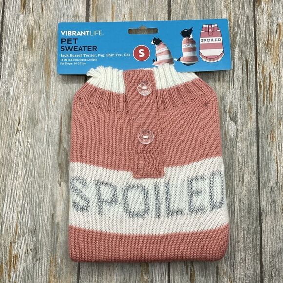 Pet Winter Dog or Cat Clothes Spoiled & Heart Pink Sweaters 2-Pack Size S - Picture 5 of 12